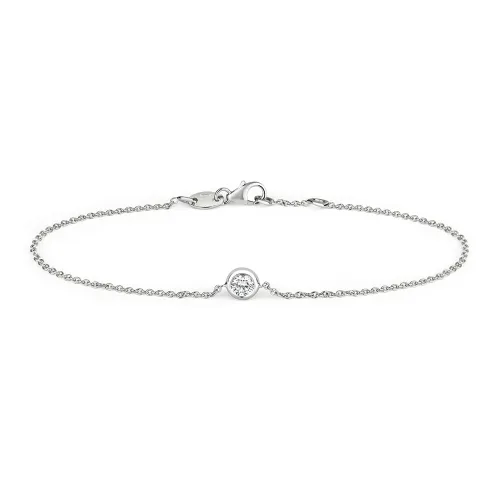 Diamond Single Rubover Bracelet 18ct White Gold 0.20ct